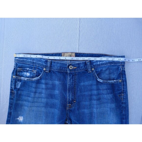 Vtg BKE Carson Jeans 36 X-Long Distressed Ripped Whiskered Denim Straight Leg - Picture 10 of 13